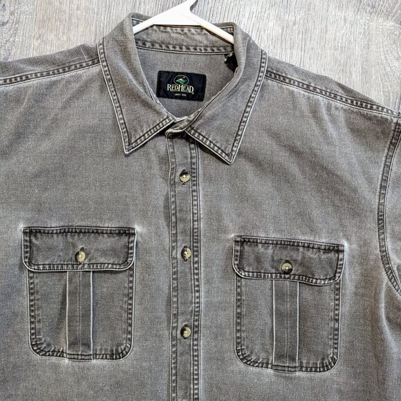 Red Head by BassPro Heavy Cotton Button-Down Longsleeve XLT Shirt Big & Tall - Picture 3 of 8